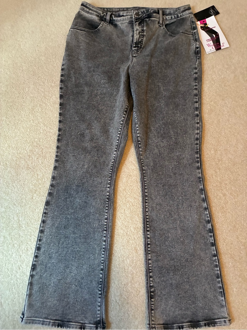 Women with Control Washed Gray Jeans